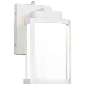 Image1 of Lantern 10"H x 7.13"W 1-Light Outdoor Wall Light in White