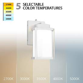 Image2 of Lantern 10"H x 7.13"W 1-Light Outdoor Wall Light in White more views