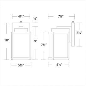Image3 of Lantern 10"H x 7.13"W 1-Light Outdoor Wall Light in White more views