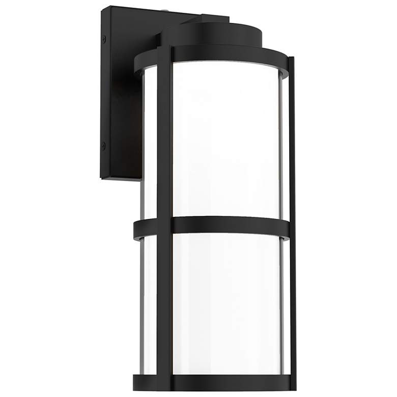 Image 1 Lantern 14"H x 7.13"W 1-Light Outdoor Wall Light in Black