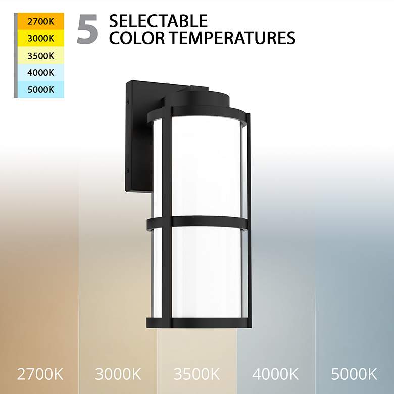 Image 2 Lantern 14"H x 7.13"W 1-Light Outdoor Wall Light in Black more views