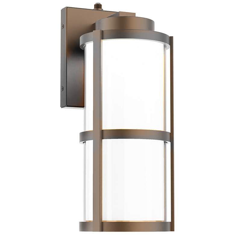 Image 1 Lantern 14"H x 7.13"W 1-Light Outdoor Wall Light in Bronze