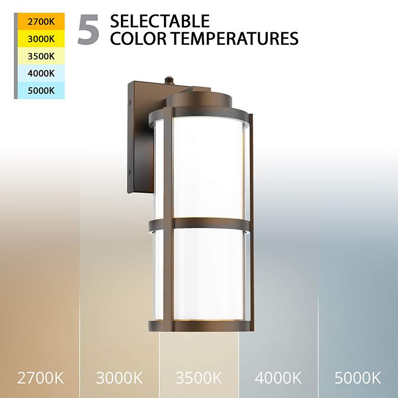 Image 2 Lantern 14"H x 7.13"W 1-Light Outdoor Wall Light in Bronze more views