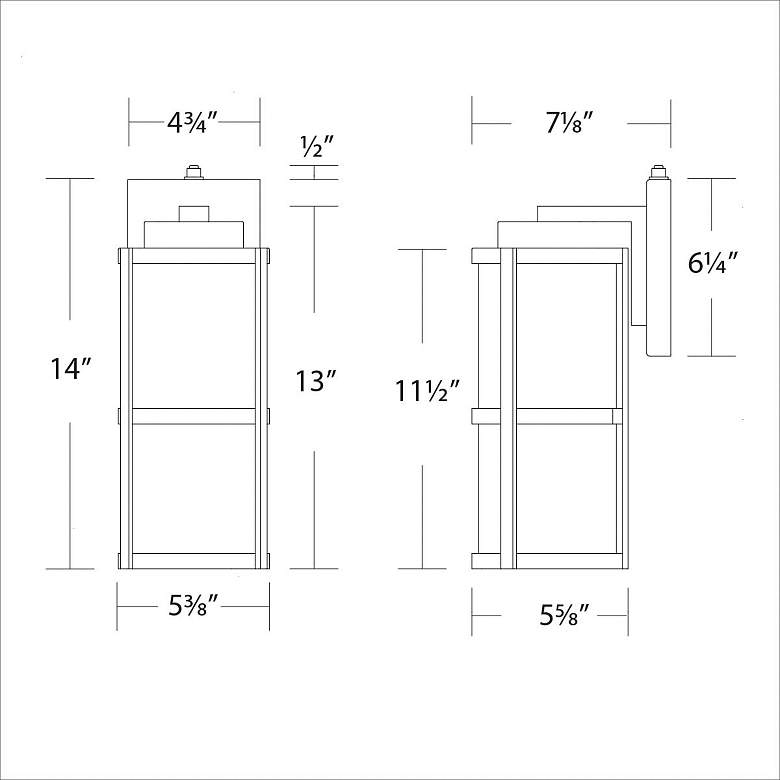 Image 3 Lantern 14"H x 7.13"W 1-Light Outdoor Wall Light in Bronze more views