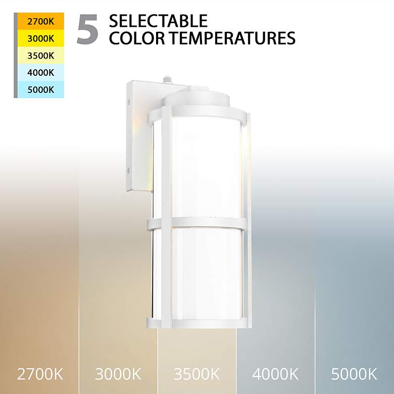 Image 2 Lantern 14"H x 7.13"W 1-Light Outdoor Wall Light in White more views