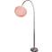Lantern Arch Silver Finish with Pink Shade Floor Lamp