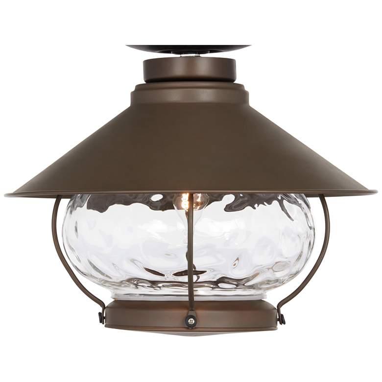 Image 1 Lantern-Style Oil-Rubbed Bronze Outdoor Fan Light Kit