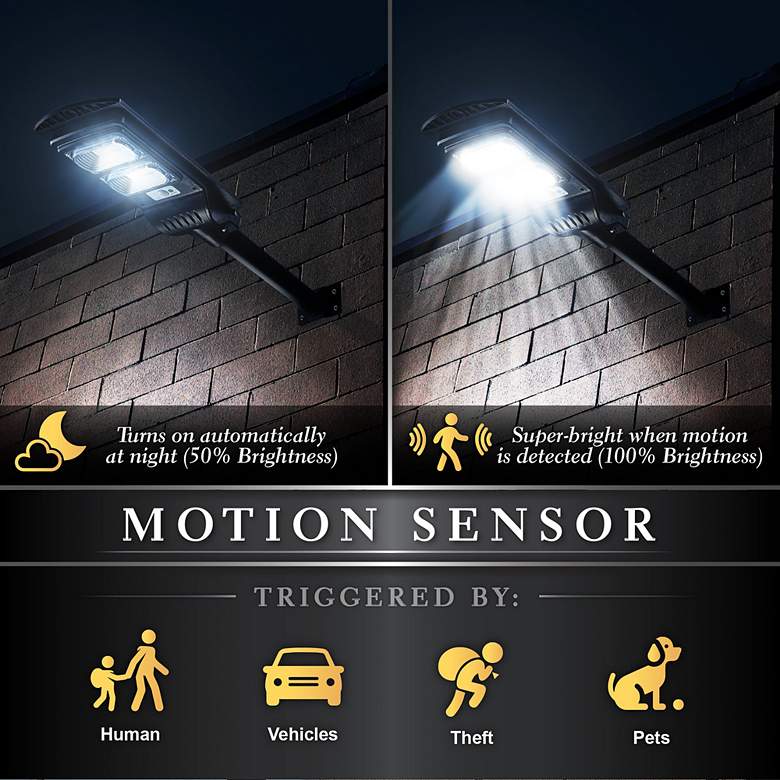 Image 4 Lanz 19" Long Black Motion Sensor Solar Powered LED Street Light more views