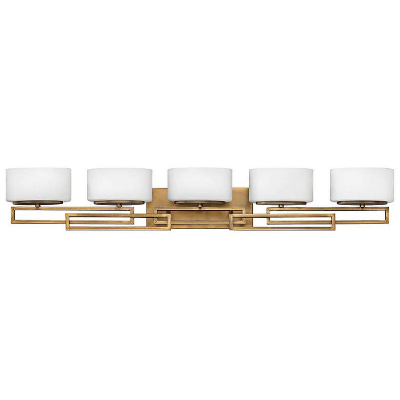 Image 1 Lanza 43" Wide Brushed Bronze 5-Light Vanity Bath Light