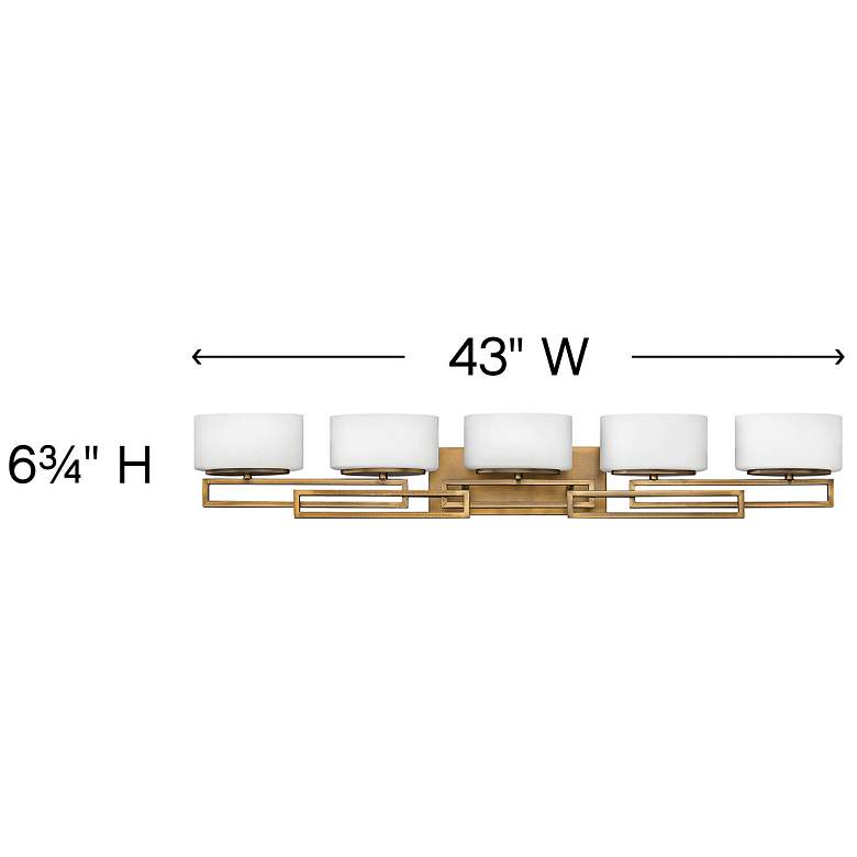 Image 4 Lanza 43" Wide Brushed Bronze 5-Light Vanity Bath Light more views