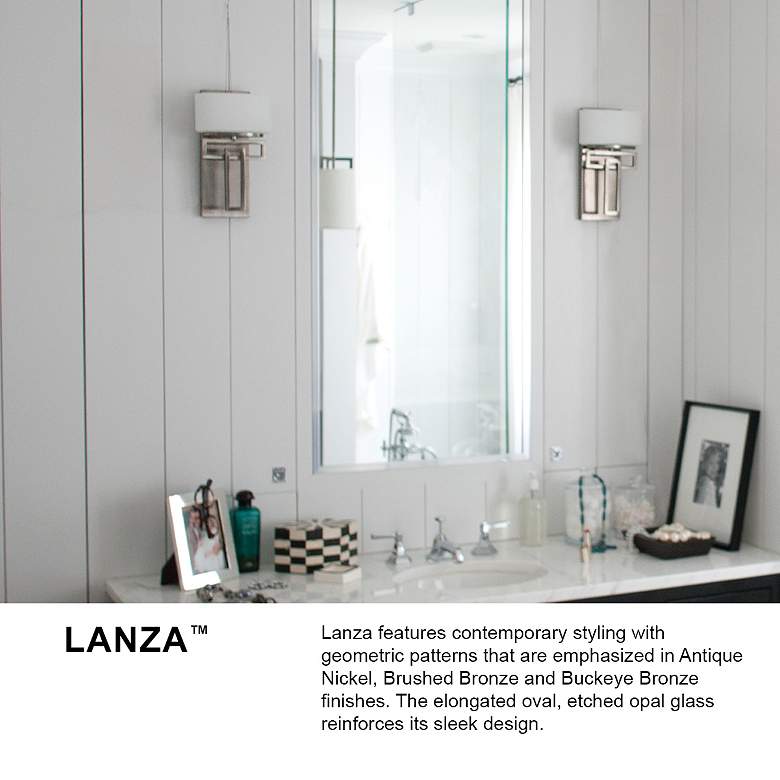 Image 5 Lanza 43" Wide Brushed Bronze 5-Light Vanity Bath Light more views