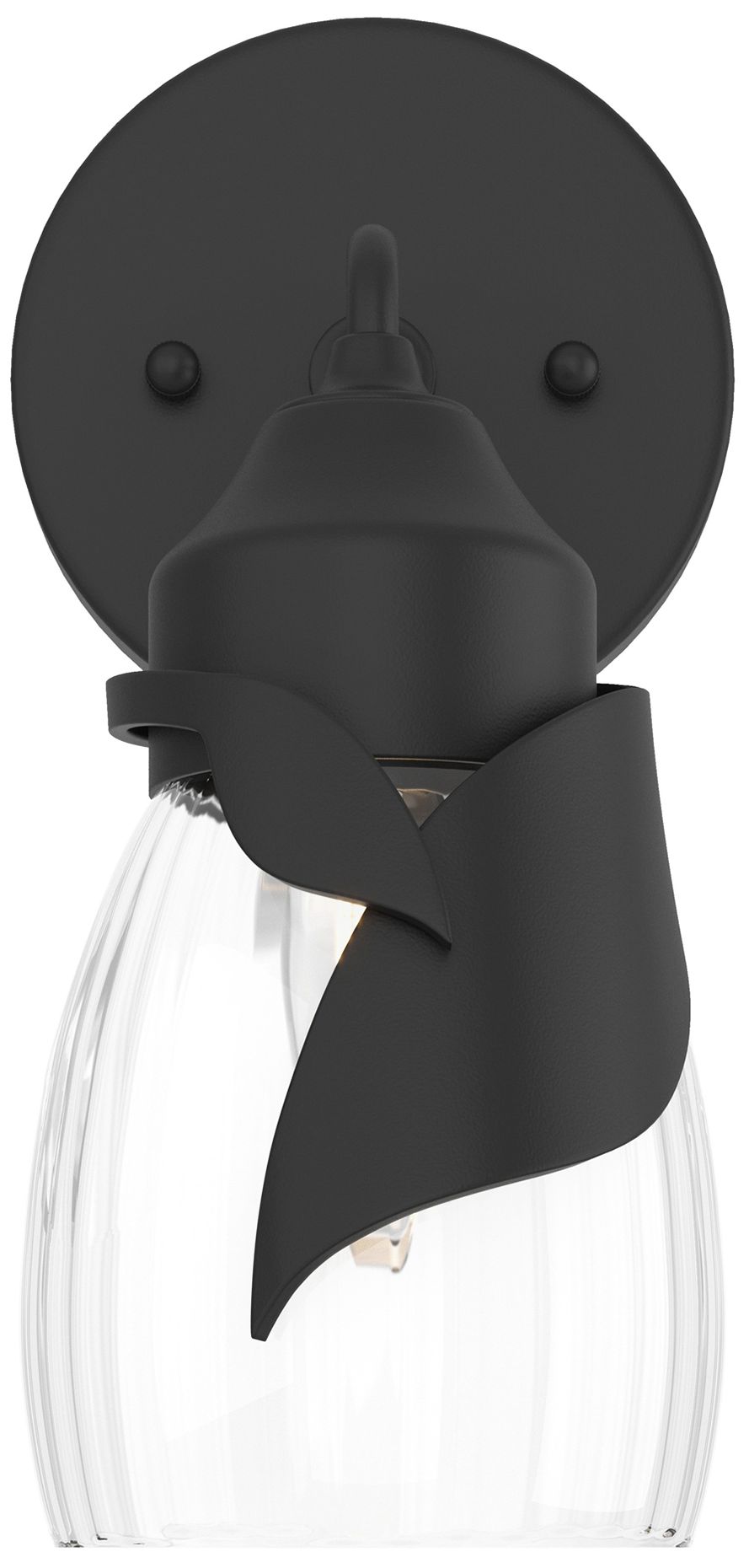 Lapas 1-Light Sconce - Black - Water Glass