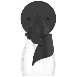 Lapas 1-Light Sconce - Black - Water Glass