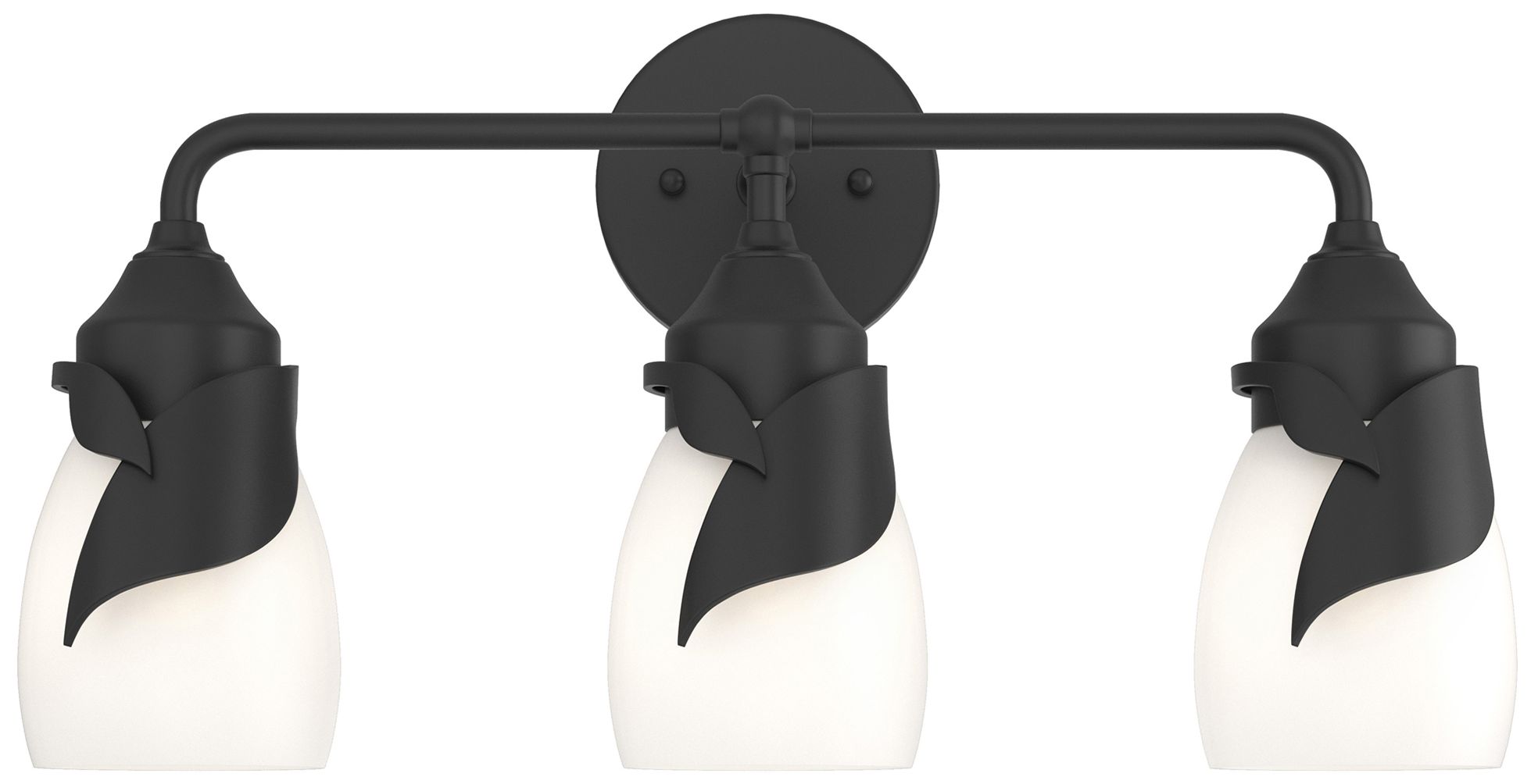 Lapas 3-Light Sconce - Black - Opal Glass - Made to Order