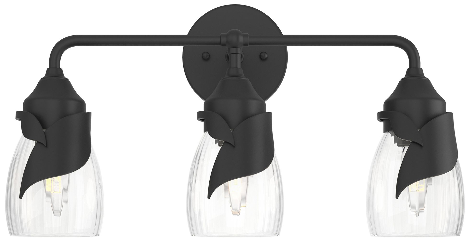 Lapas 3-Light Sconce - Black - Water Glass - Made to Order