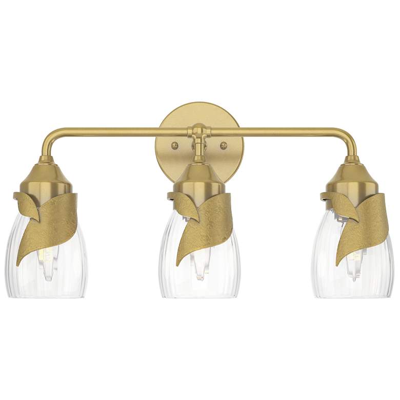Image 1 Lapas 3-Light Sconce - Modern Brass - Water Glass