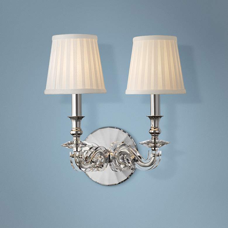 Image 1 Lapeer 14 inch High Polished Nickel 2-Light Wall Sconce