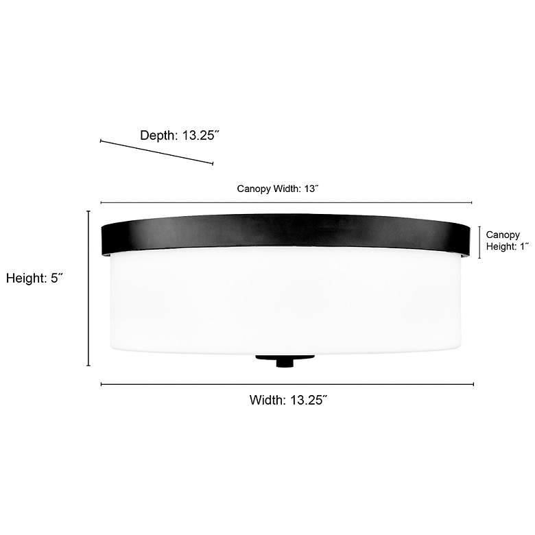 Image 6 Laphia 13.25" Wide 2-Light Flushmount in Matte Black more views