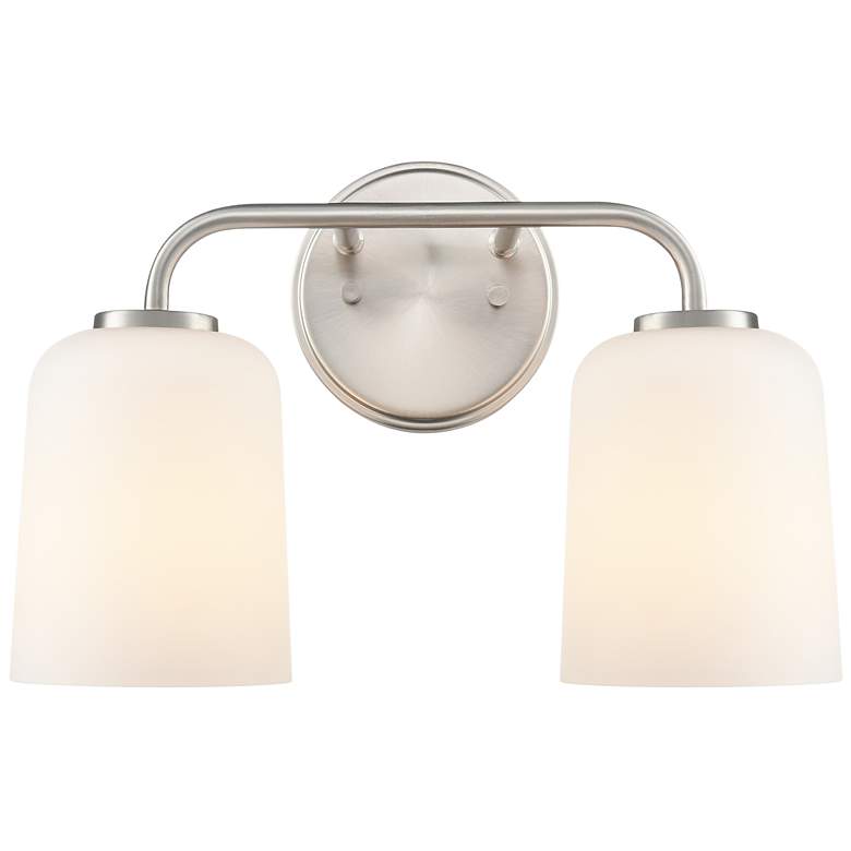 Image 3 Laphia 14" Wide 2-Light Vanity in Brushed Nickel more views