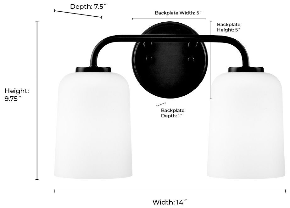 Laphia 14" Wide 2-Light Vanity in Modern Gold