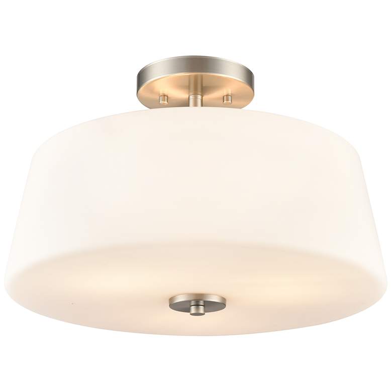 Image 1 Laphia 15.75" Wide 3-Light Semi Flush in Brushed Nickel