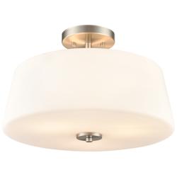 Laphia 15.75" Wide 3-Light Semi Flush in Brushed Nickel
