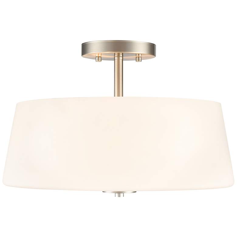 Image 2 Laphia 15.75" Wide 3-Light Semi Flush in Brushed Nickel more views