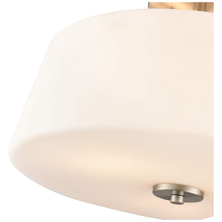 Image 4 Laphia 15.75" Wide 3-Light Semi Flush in Brushed Nickel more views