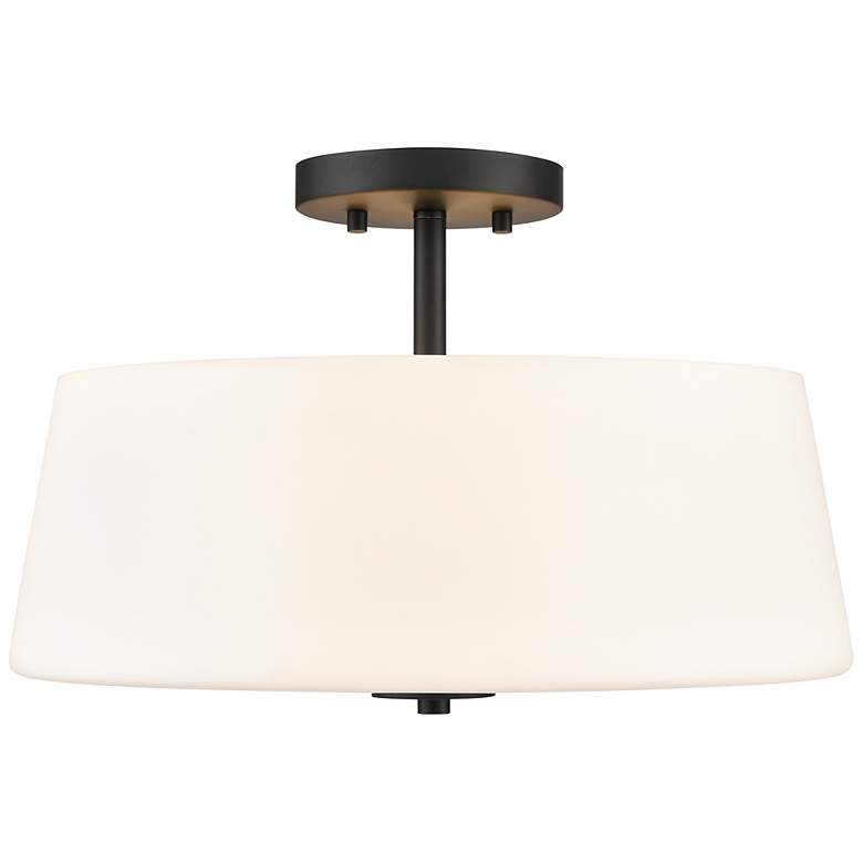 Image 2 Laphia 15.75" Wide 3-Light Semi Flush in Matte Black more views