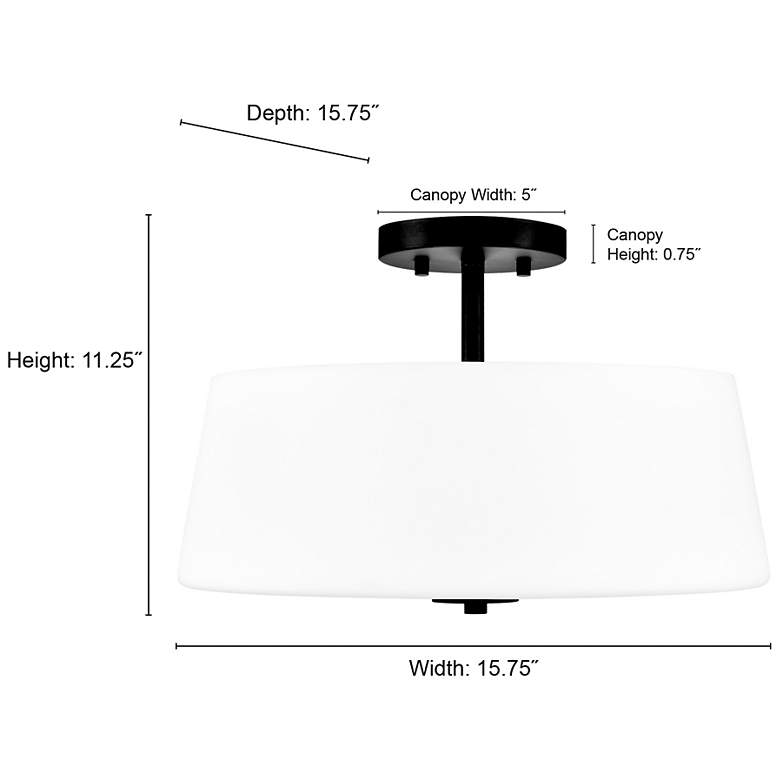Image 6 Laphia 15.75" Wide 3-Light Semi Flush in Matte Black more views