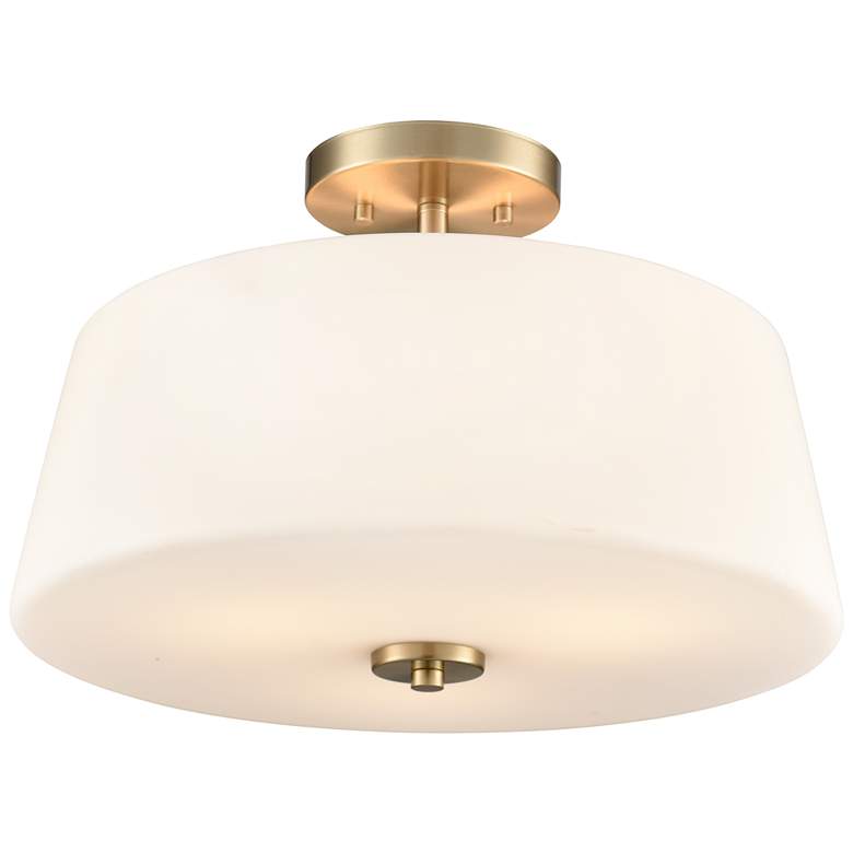 Image 1 Laphia 15.75" Wide 3-Light Semi Flush in Modern Gold