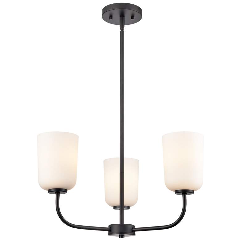 Image 1 Laphia 21" Wide 3-Light Chandelier in Matte Black