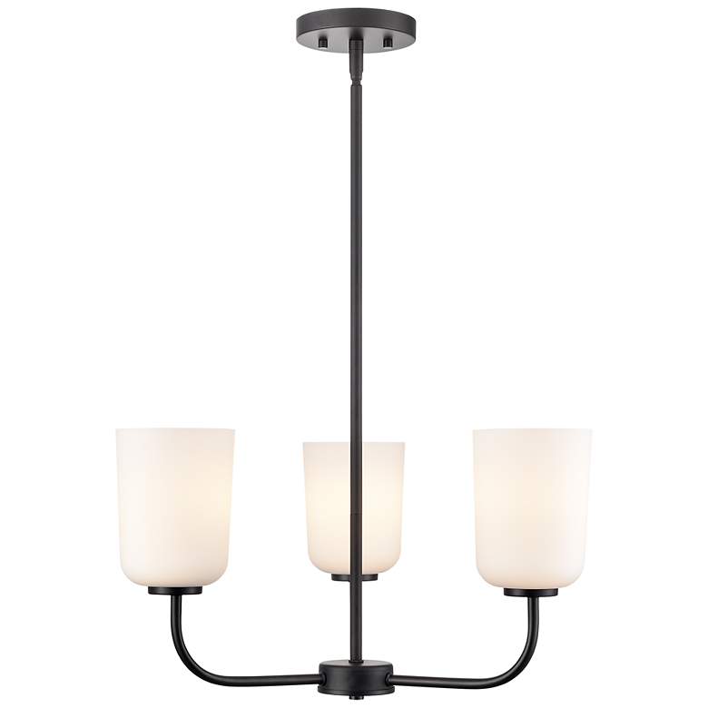 Image 2 Laphia 21" Wide 3-Light Chandelier in Matte Black more views