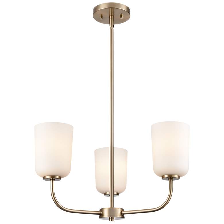 Image 1 Laphia 21" Wide 3-Light Chandelier in Modern Gold