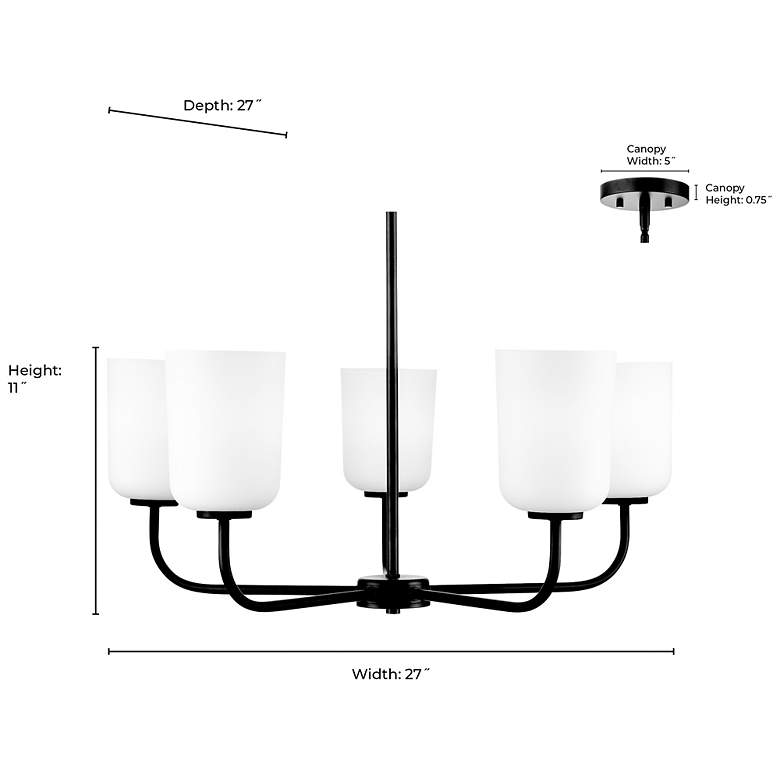 Image 7 Laphia 27" Wide 5-Light Chandelier in Matte Black more views