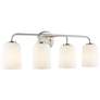 1_Laphia 28" Wide Brushed Nickel 4-Light Vanity Bath Light