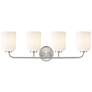 5_Laphia 28" Wide Brushed Nickel 4-Light Vanity Bath Light more views