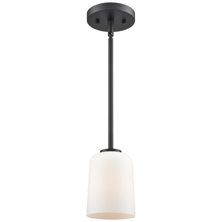 Image 1 Laphia 5" Wide 1-Light Pendant in Matte Black