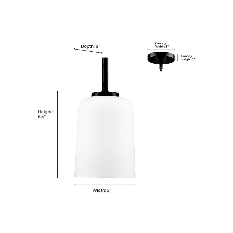 Image 7 Laphia 5" Wide 1-Light Pendant in Matte Black more views