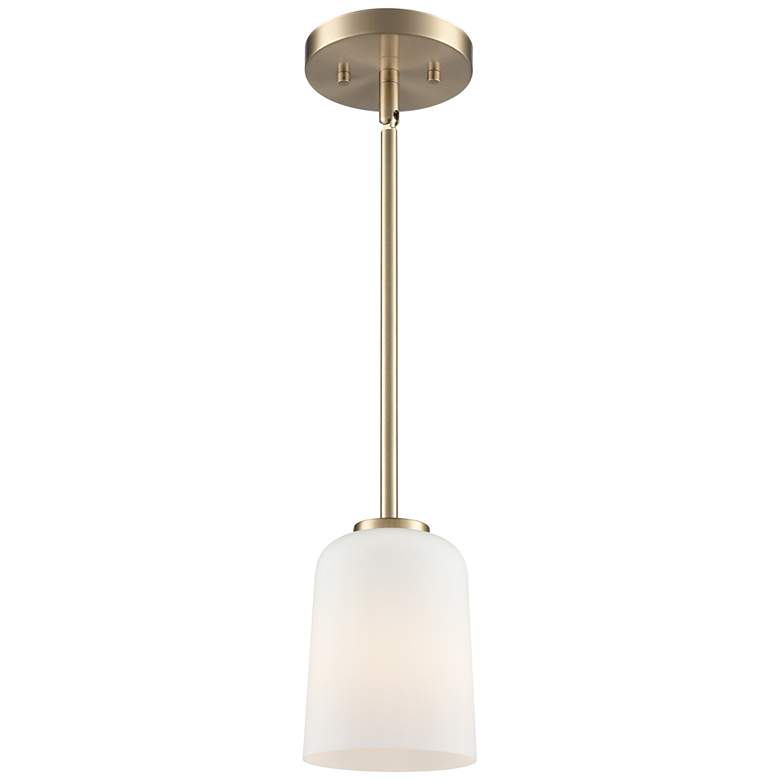 Image 1 Laphia 5" Wide 1-Light Pendant in Modern Gold