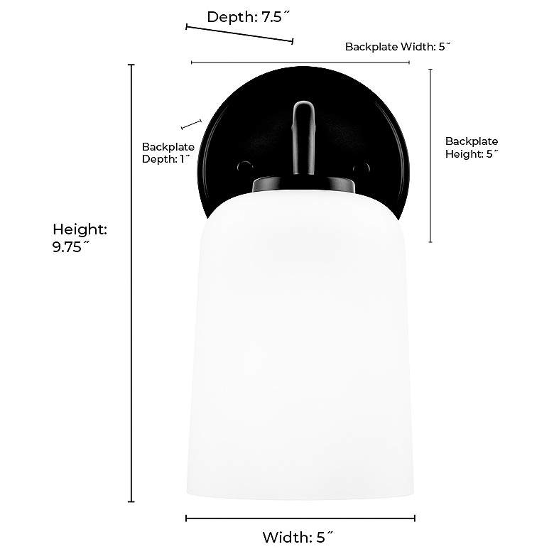 Image 7 Laphia 5" Wide 1-Light Vanity in Matte Black more views