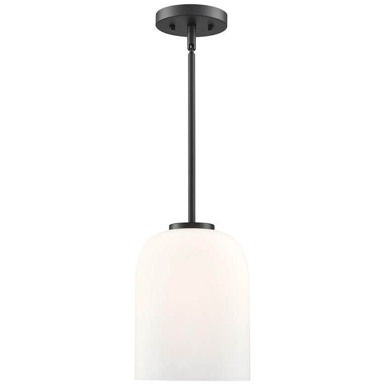 Image 2 Laphia 8" Wide 1-Light Pendant in Matte Black more views
