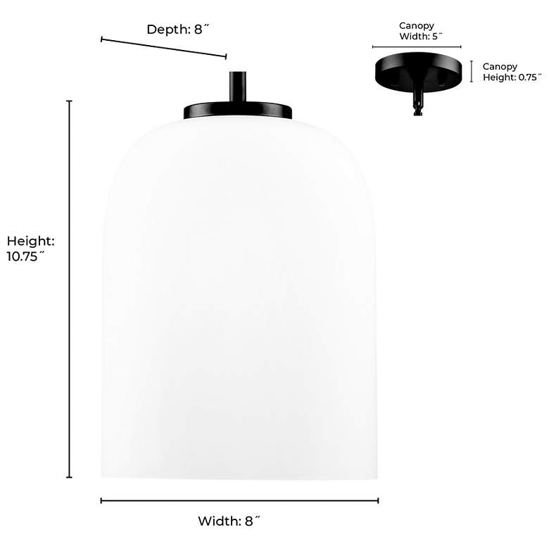 Image 7 Laphia 8" Wide 1-Light Pendant in Matte Black more views