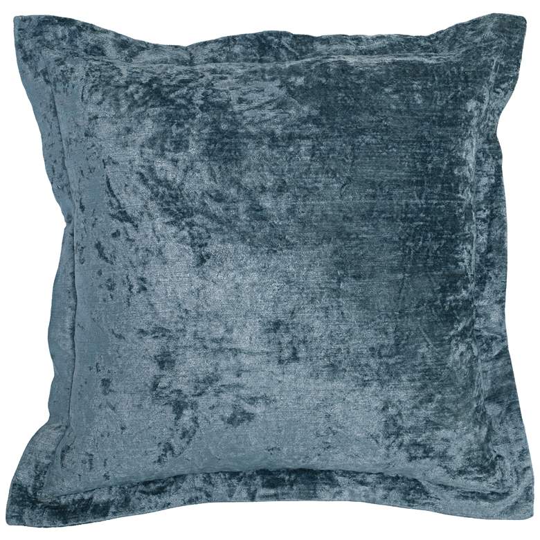 Image 1 Lapis Harbour Velvet 22 inch Square Decorative Pillow
