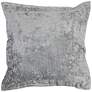 Lapis Storm Velvet 22" Square Decorative Pillow in scene