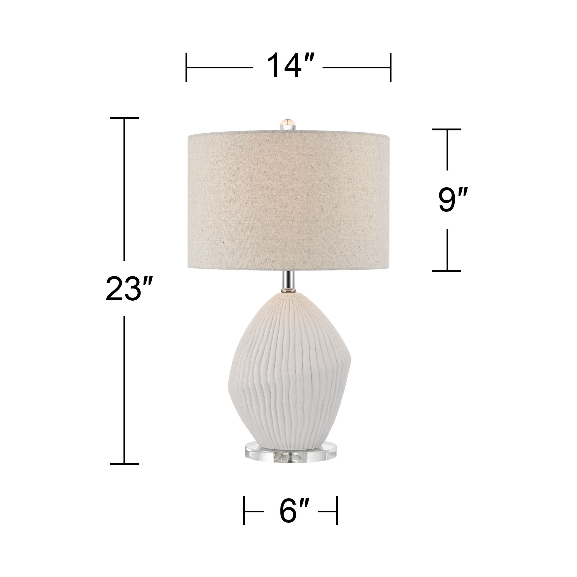 Lara 23" High Sand White Modern Coastal Table Lamp