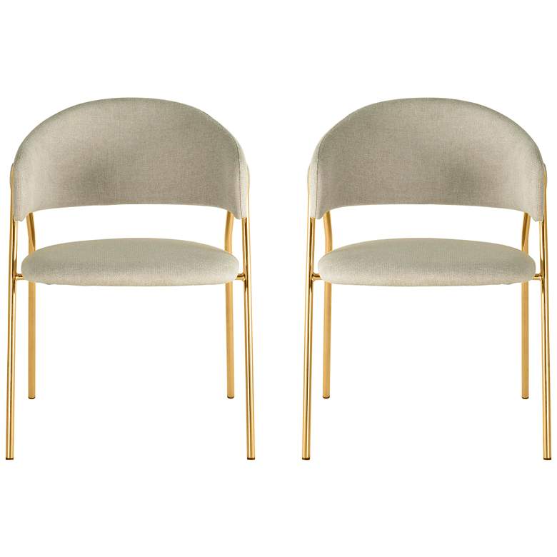 Image 1 Lara Cream Fabric Dining Chairs Set of 2