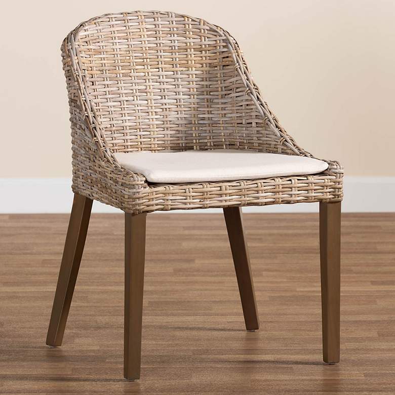 Image 1 Lara Mahogany Natural Kubu Rattan Dining Chair