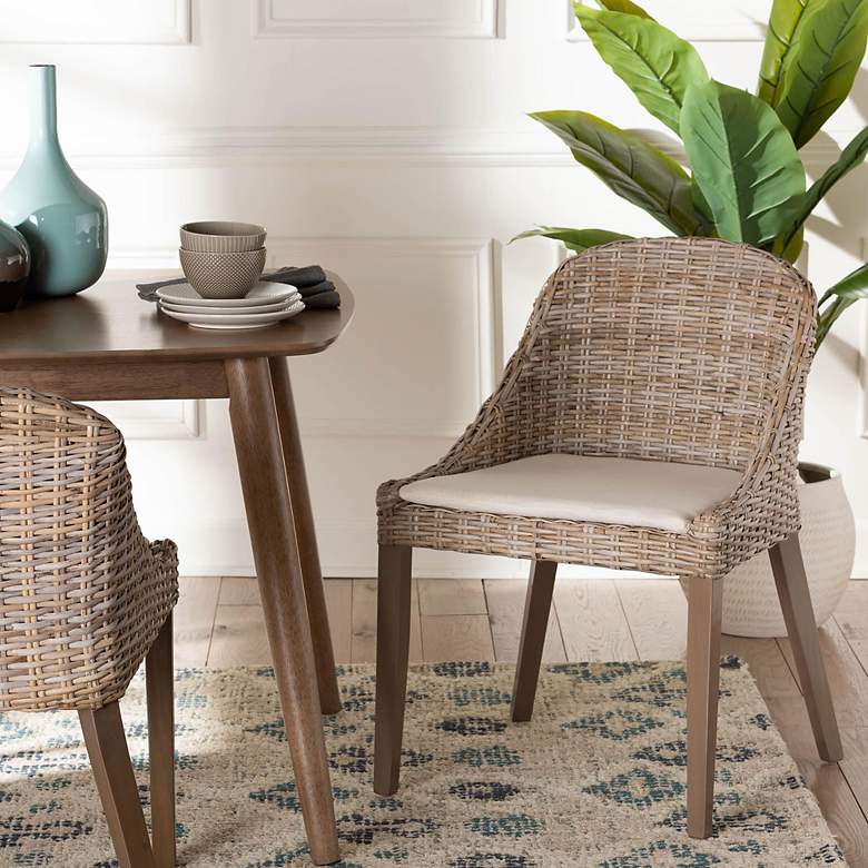 Image 3 Lara Mahogany Natural Kubu Rattan Dining Chair more views