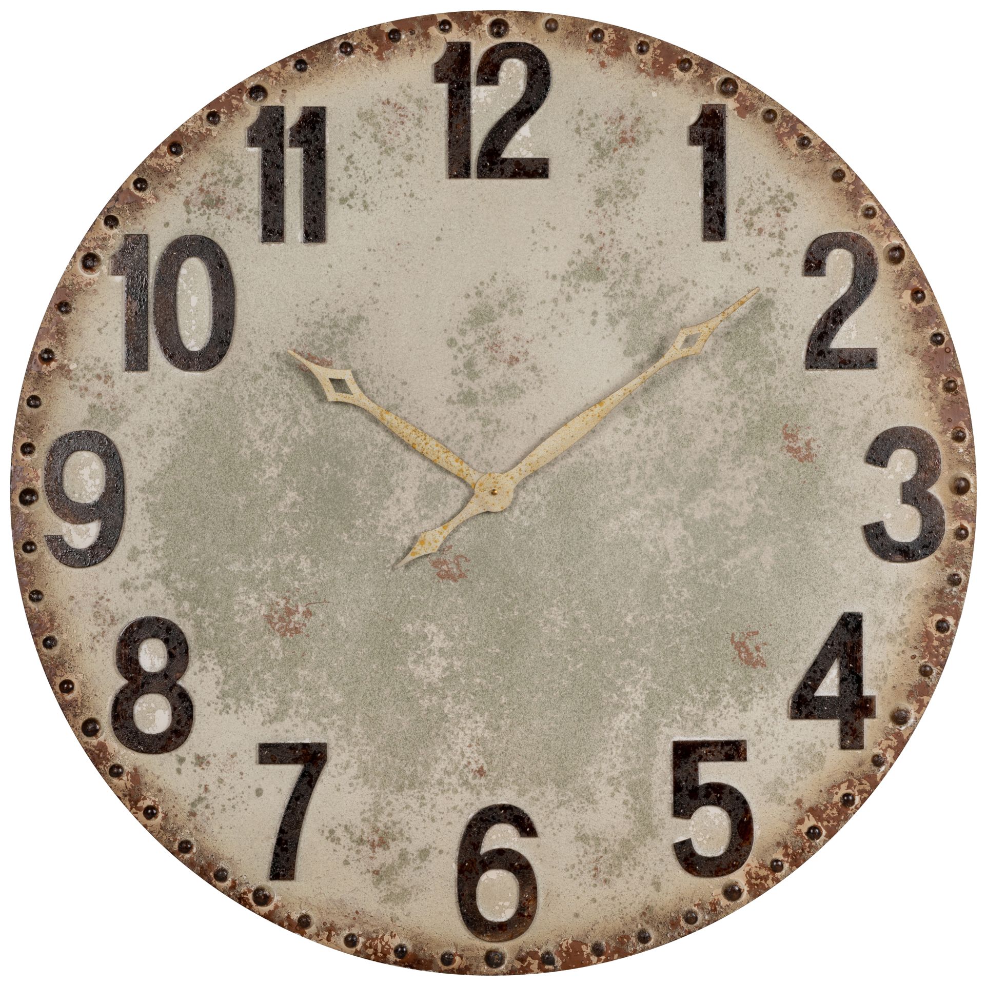 Image 2 Lara Naturally-Distressed 36" x 36" Wooden Round Wall Clock